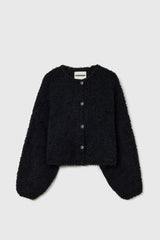 Teddy Cropped Cardigan Black