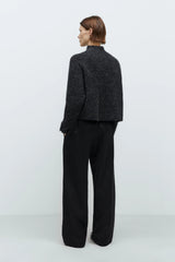 Baby Alpaca Polo Sweater Anthracite