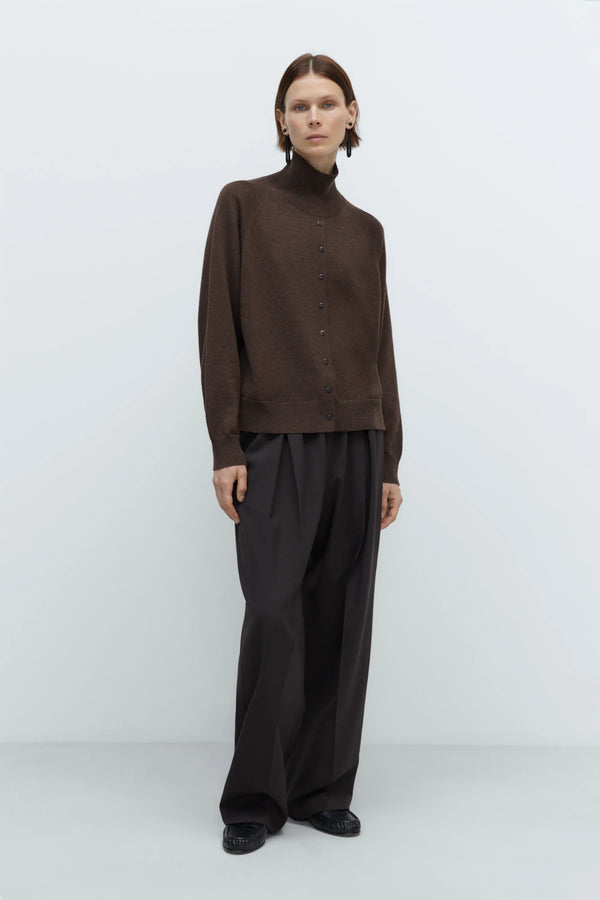 Merino Wool Buttoned Sweater Espresso