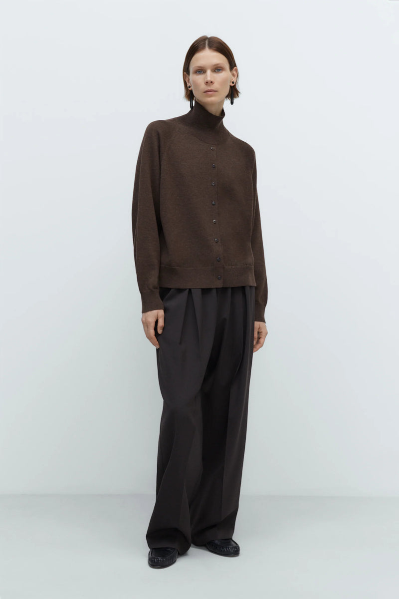Merino Wool Buttoned Sweater Espresso