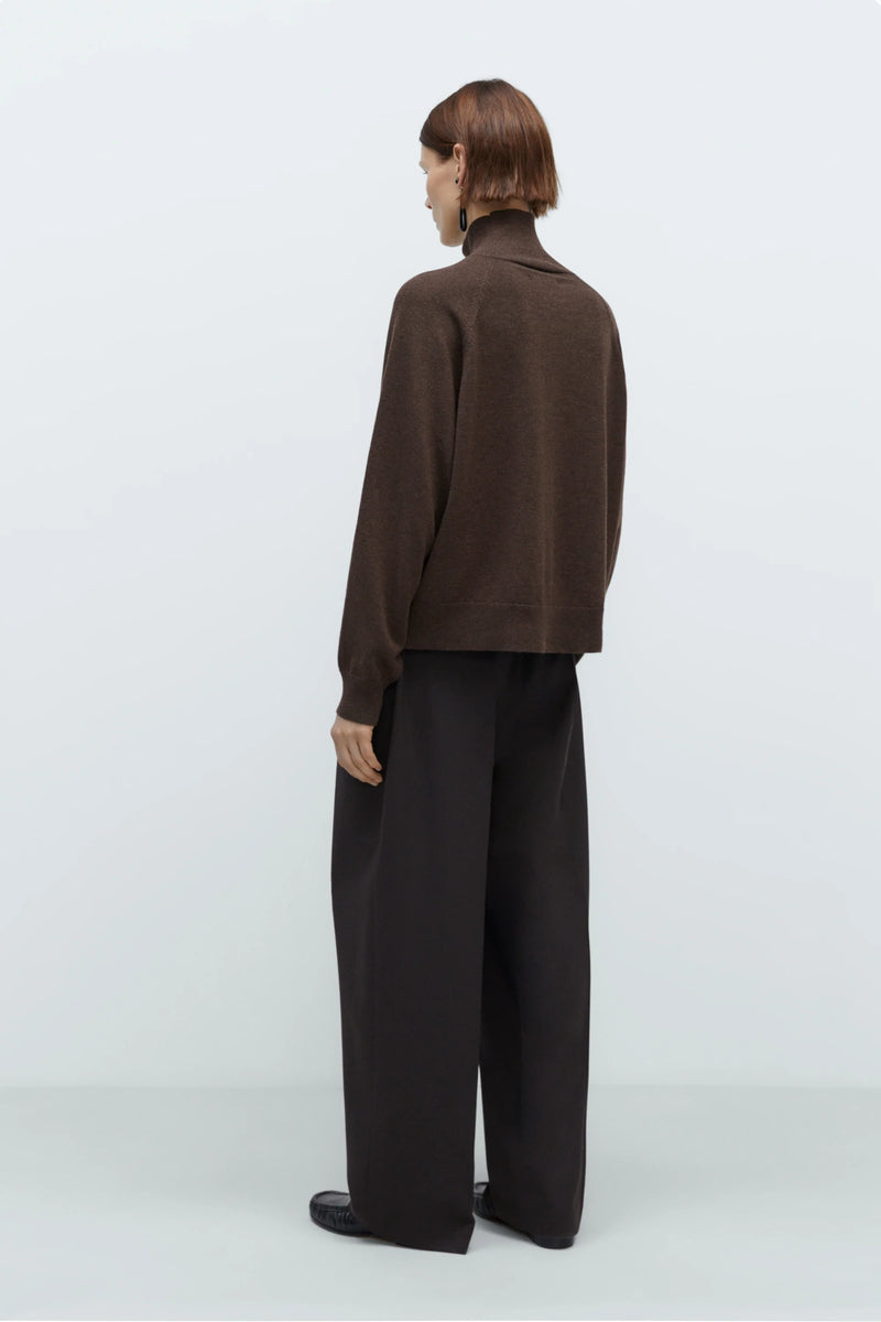 Merino Wool Buttoned Sweater Espresso