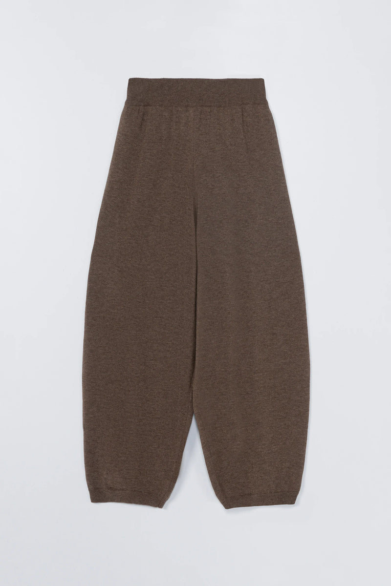 Merino Wool Curved Pants Taupe