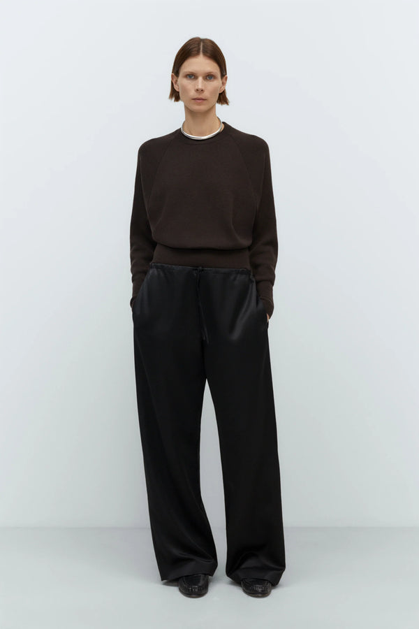 Satin Relaxed Pant Black