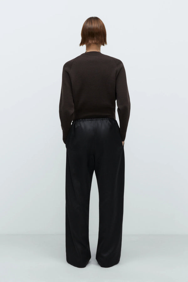 Satin Relaxed Pant Black