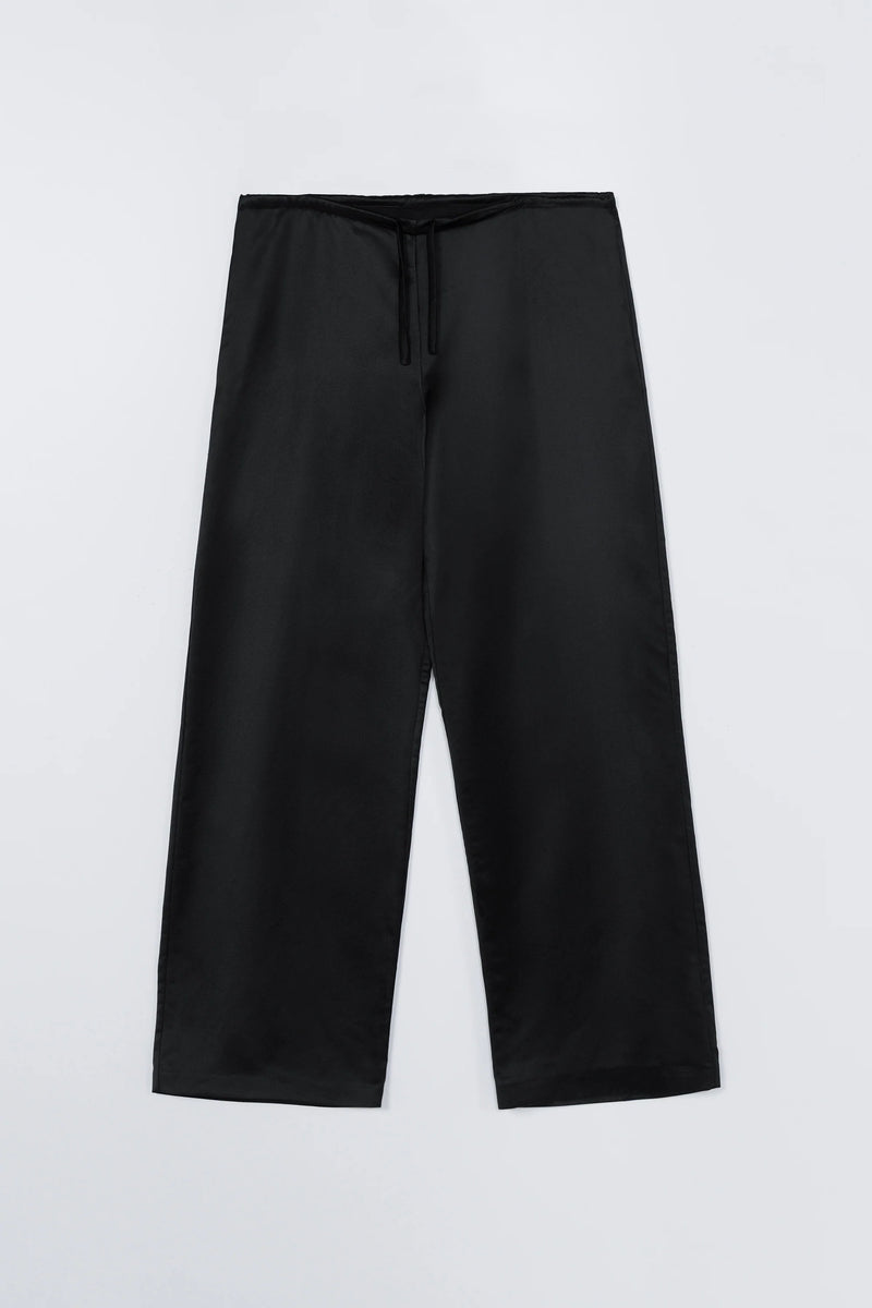 Satin Relaxed Pant Black