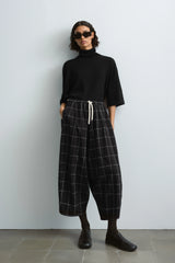 Checkered Maxi Pants Black