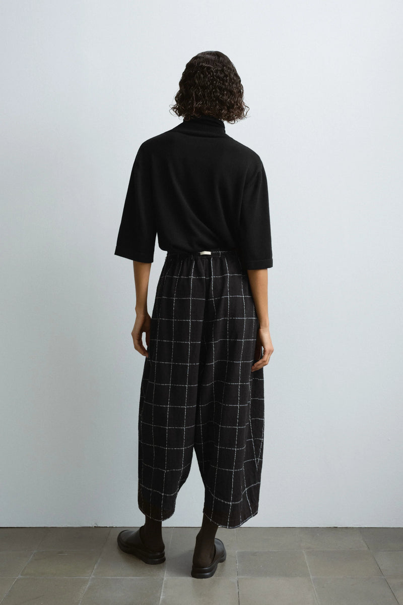 Checkered Maxi Pants Black