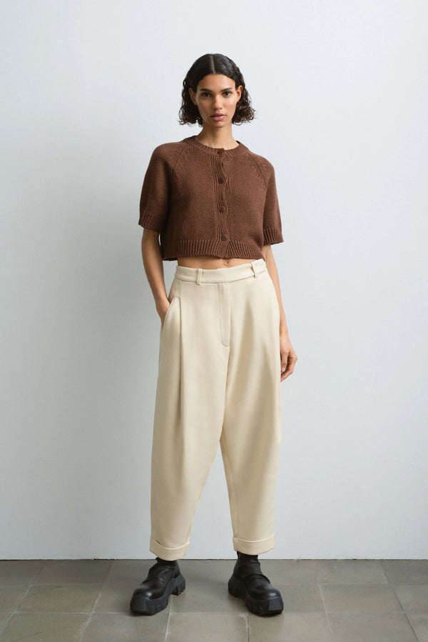 Cotton and Wool Carrot Pants