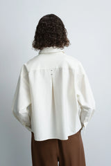 Front Pleats Shirt White