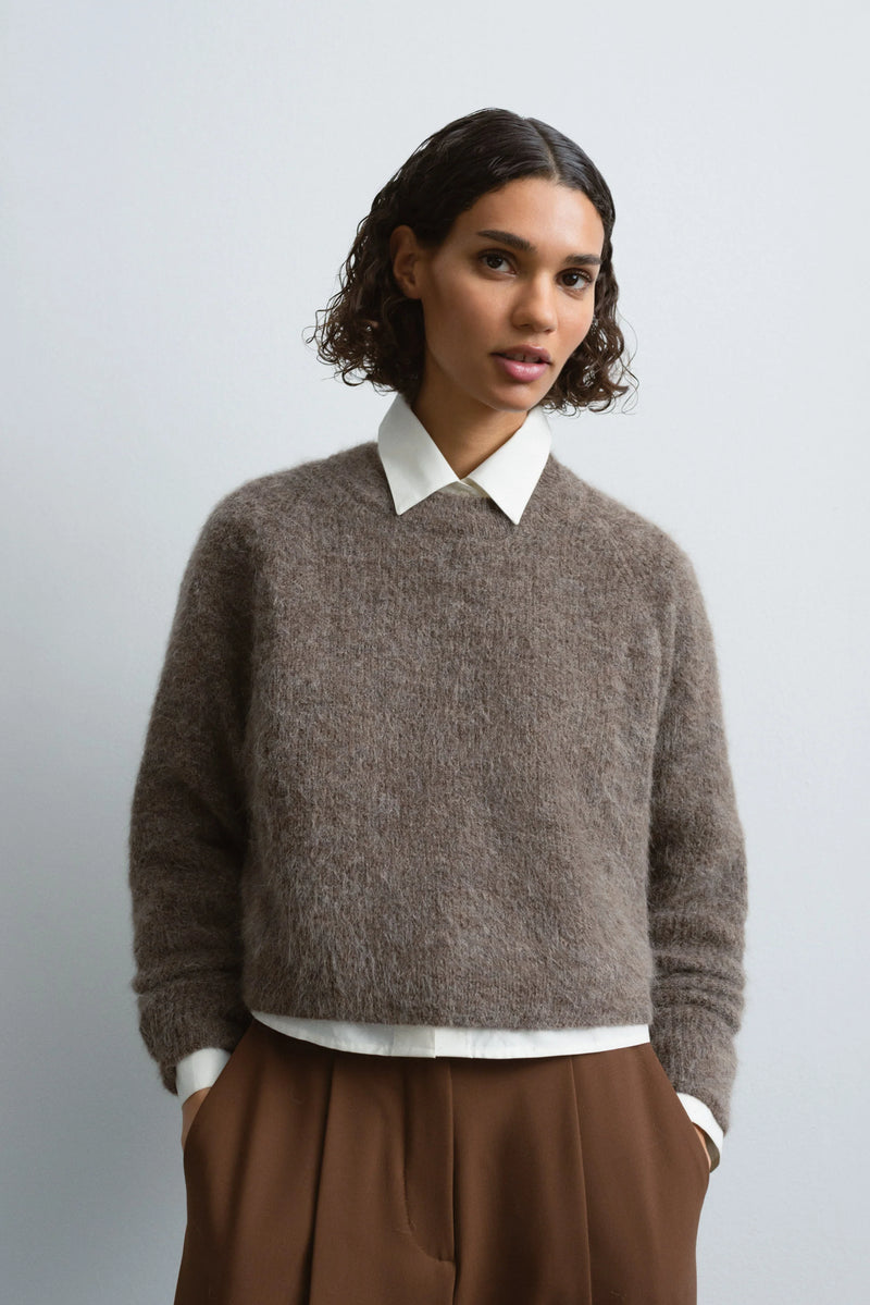Suri Long-Sleeve Sweater Taupe
