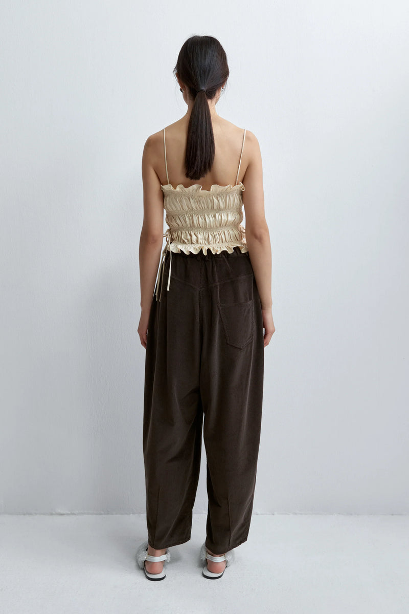 Corduroy Baggy Pants Brown