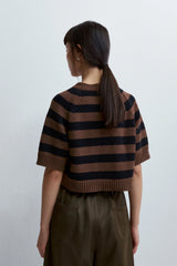 Cotton Buttoned Striped Top