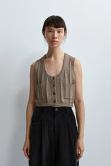 Heather Cotton Waistcoat Taupe