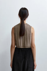 Heather Cotton Waistcoat Taupe