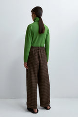 Linen Relaxed Checkered Pants