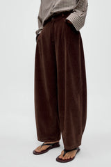 Corduroy Baggy Pants Brown