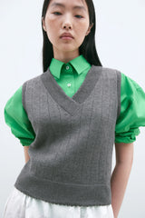 Merino Pointelle Waistcoat