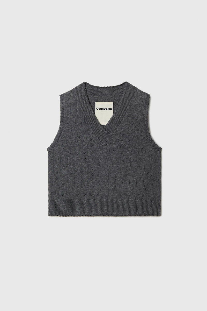 Merino Pointelle Waistcoat