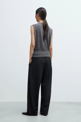 Flecked Cotton Waistcoat Grey