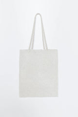 Handmade Beaded Tote Bag Silver