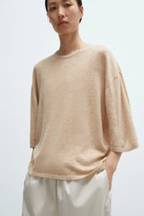 Merino Wool Oversized Tee Beige