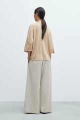 Merino Wool Oversized Tee Beige