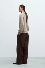Merino Wool Polo Sweater Taupe