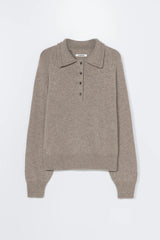 Merino Wool Polo Sweater Taupe