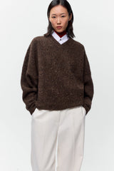 Speckled V-Neck Sweater