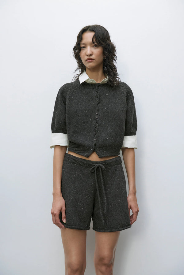 Heather Cotton Top Charcoal