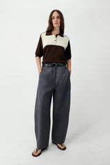 Cotton & Linen Curved Pant Graphite