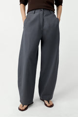 Cotton & Linen Curved Pant Graphite