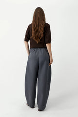Cotton & Linen Curved Pant Graphite