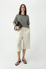 Organic Cotton Striped V-Neck Polo
