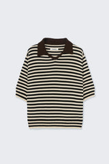 Organic Cotton Striped V-Neck Polo
