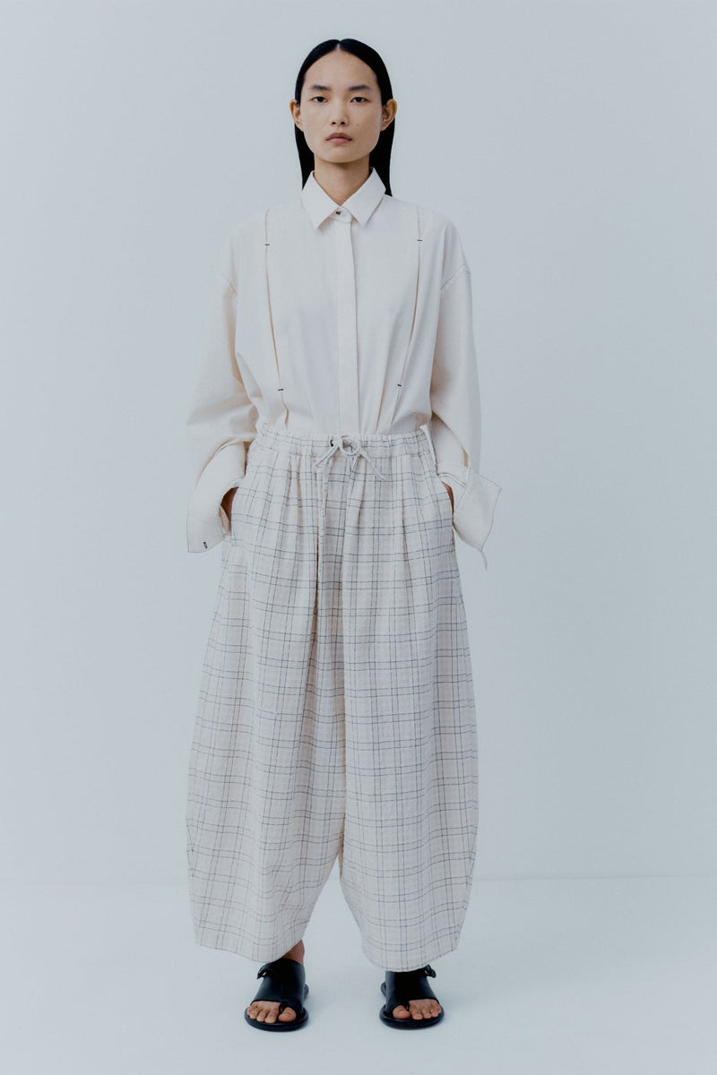 Checked Maxi Pants Black