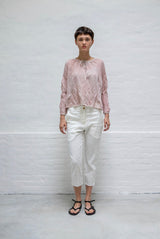 Crinkled Long Sleeved Top - Pink