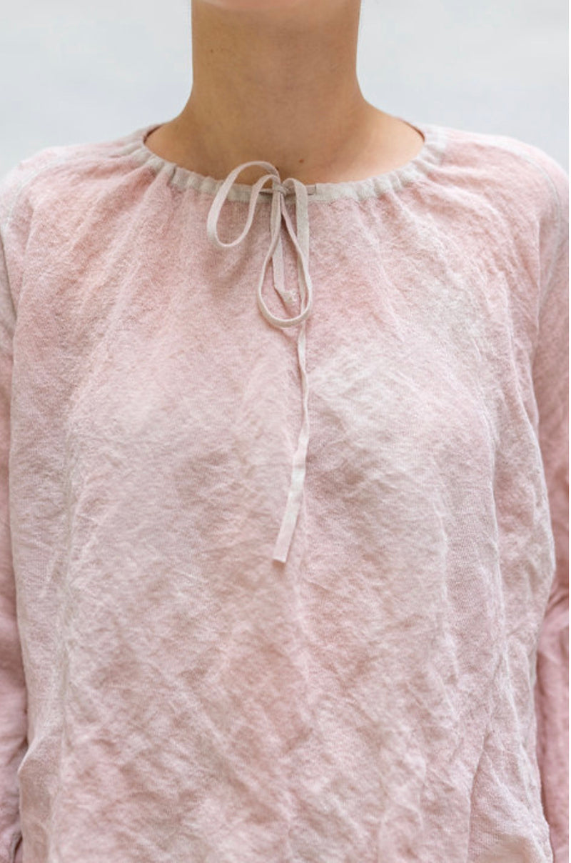 Crinkled Long Sleeved Top - Pink