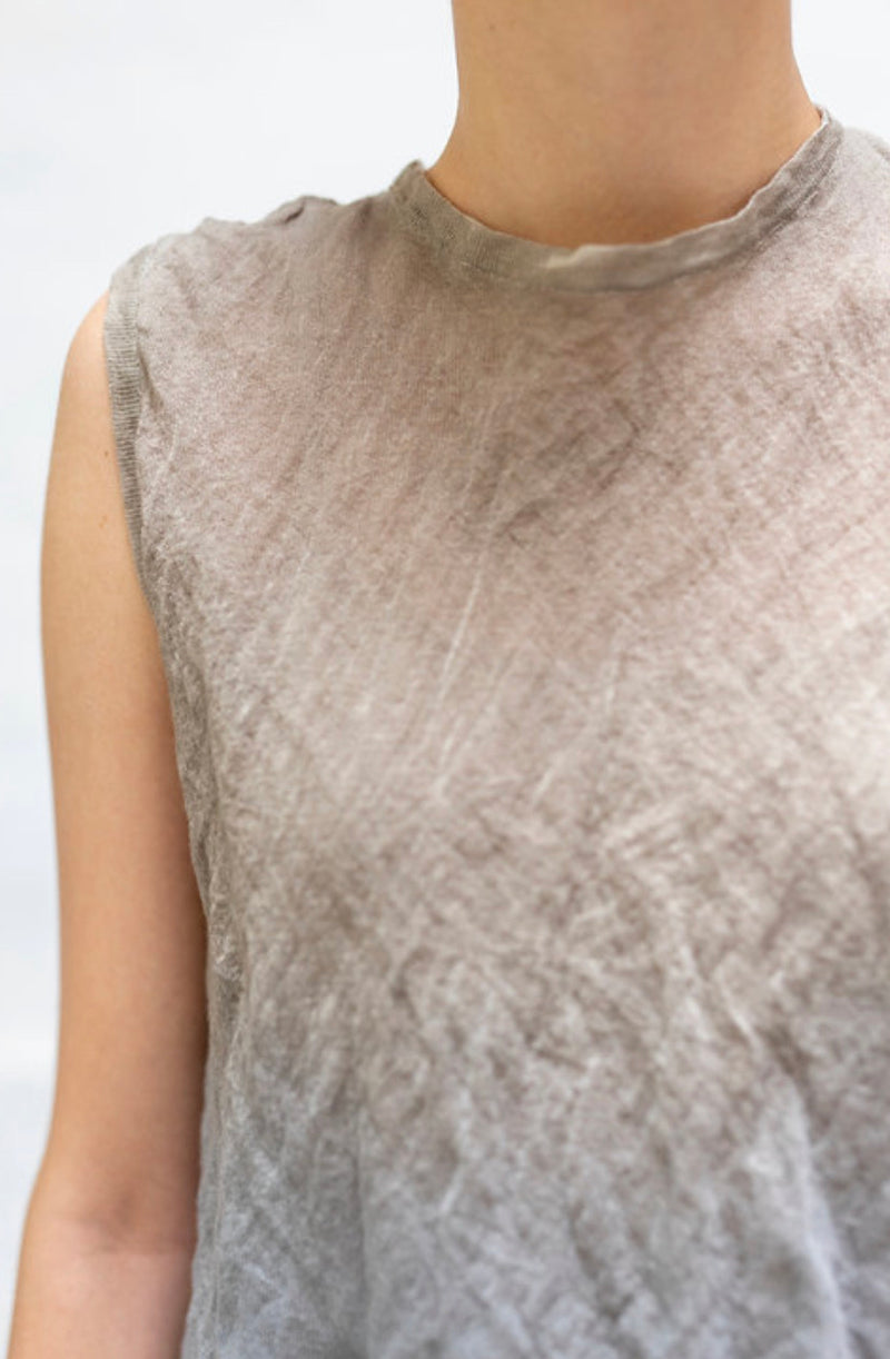 Crinkled Tank Top - Taupe