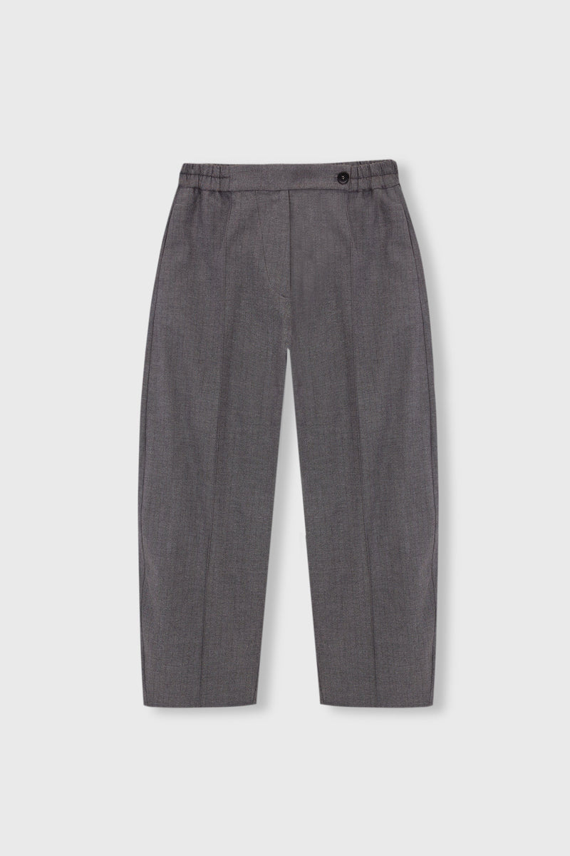 Frontal Seam Curved Pants Grey
