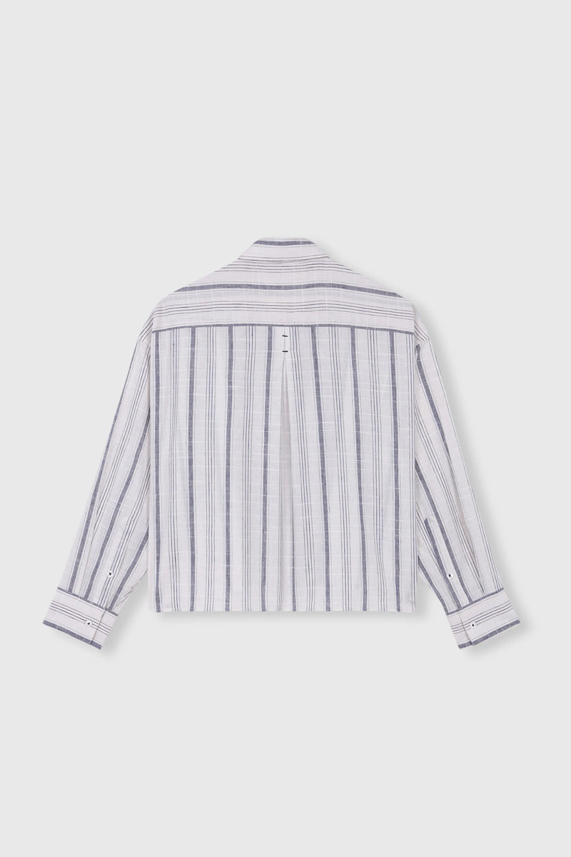 Striped Checkered Shirt Indigo